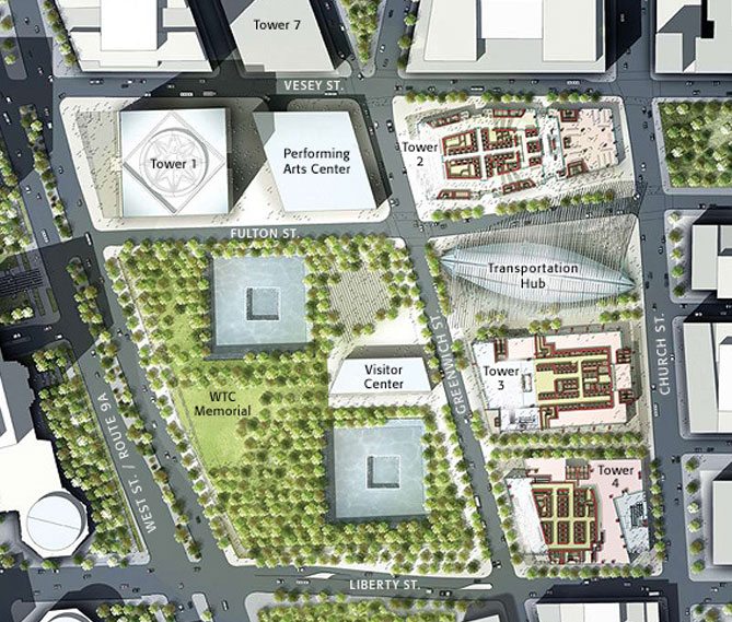 Map of the World Trade Center site