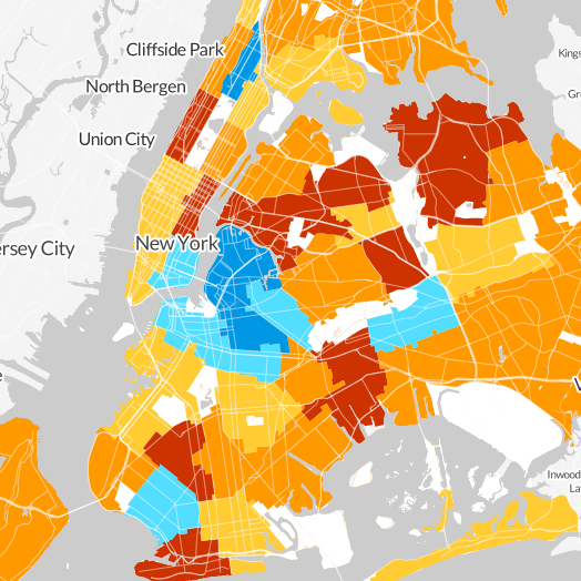 Median Income NYC Neighborhoods WNYC