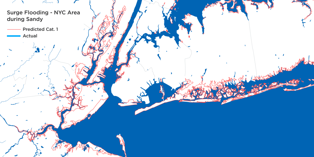 WNYC Animated Map showing predicted and actual flooding